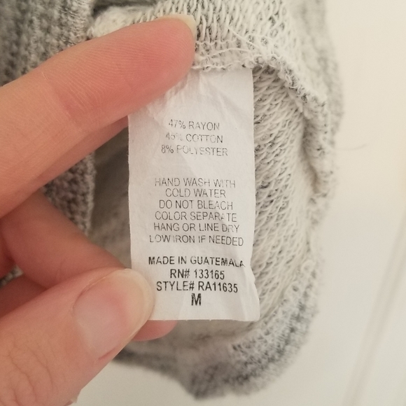 Altar'd State Grey Long Sleeve Top with Hood - Picture 4 of 7